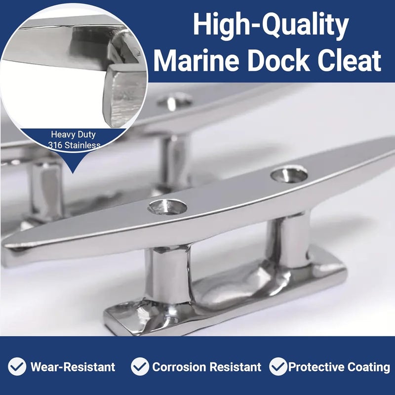 Rolasm Boat Cleat Stainless Steel Marine Dock Cleat Boat Rope Tie Cleat Boat Mooring Accessories - Image 4